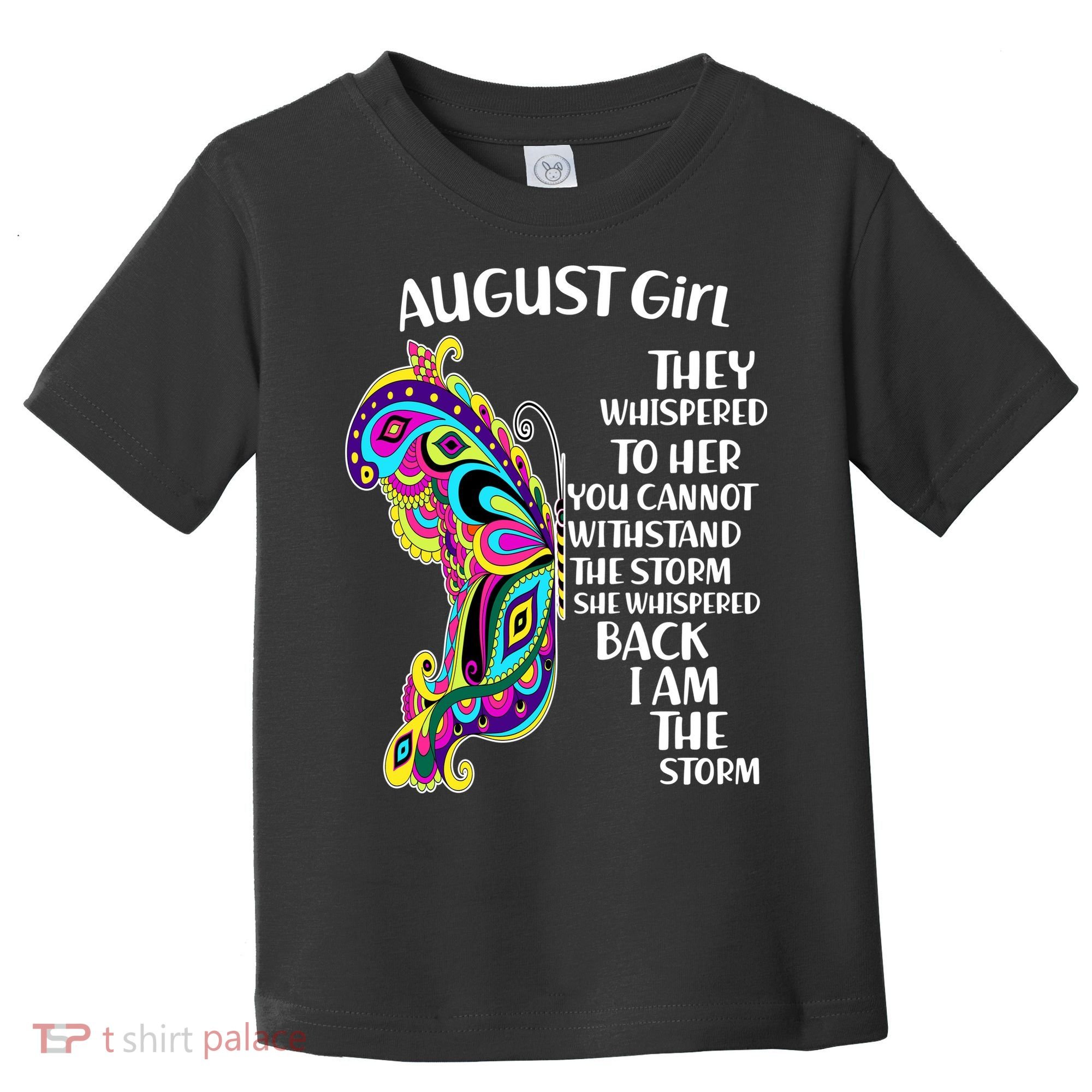 Cute Funny August Girl Paisley Butterfly Toddler T-Shirt