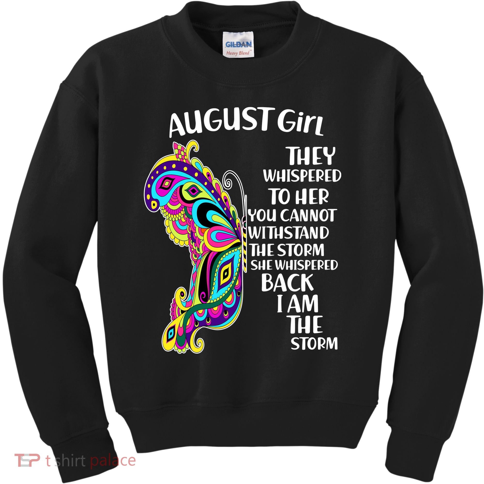Cute Funny August Girl Paisley Butterfly Kids Sweatshirt