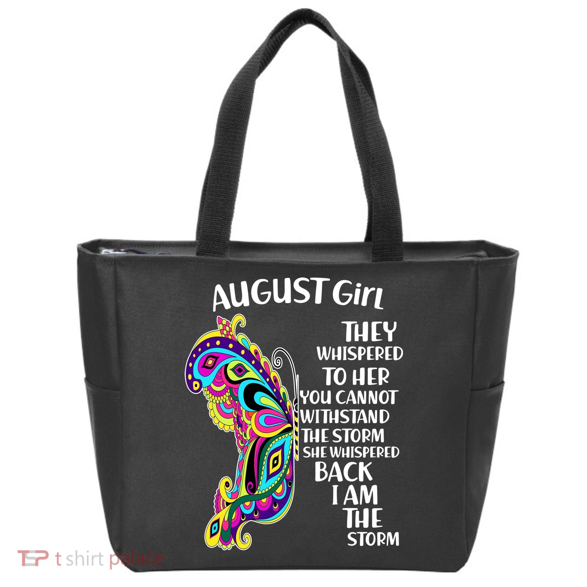 Cute Funny August Girl Paisley Butterfly Tote Bag