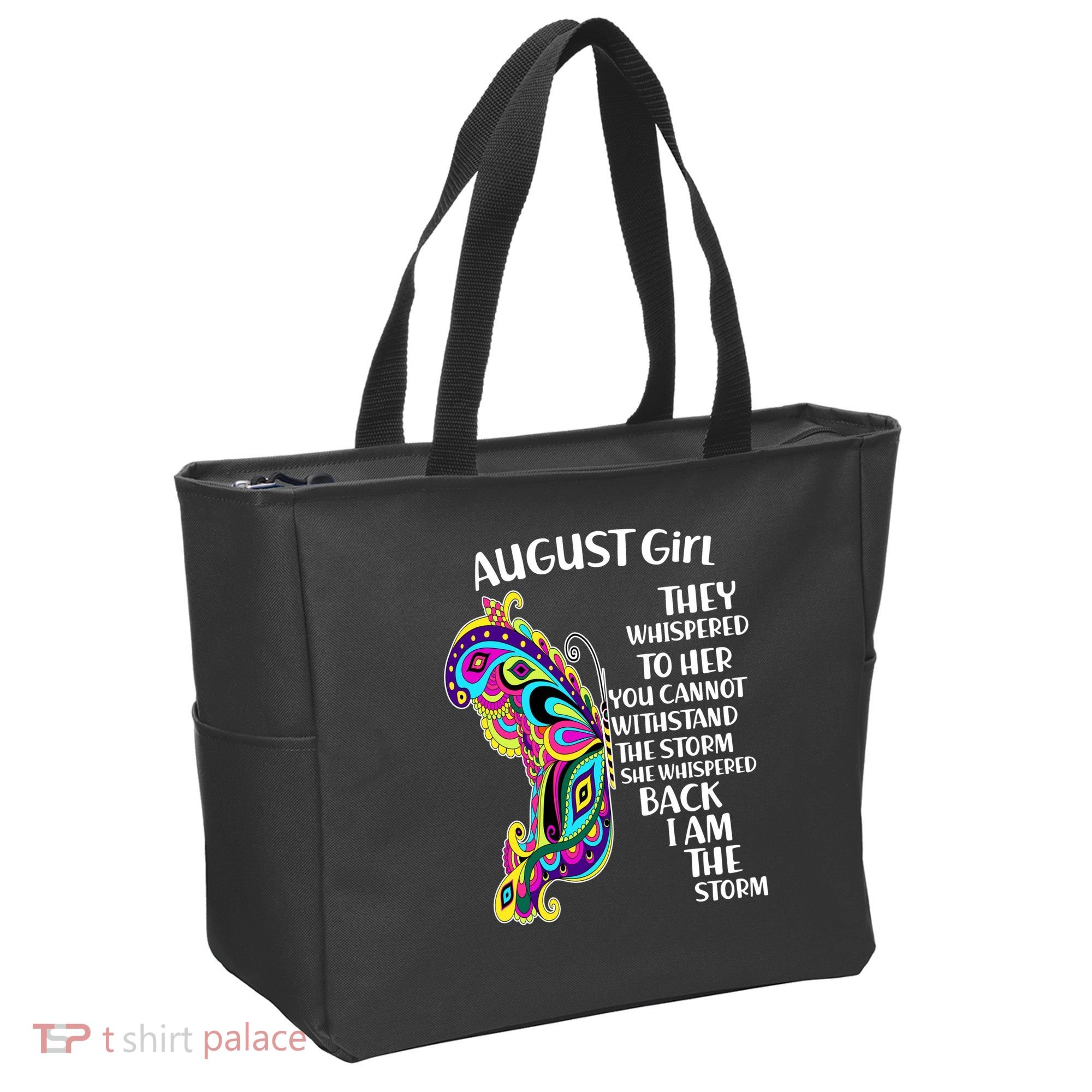 Cute Funny August Girl Paisley Butterfly Tote Bag