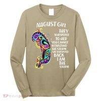 Cute Funny August Girl Paisley Butterfly Long Sleeve Shirt thumb 0