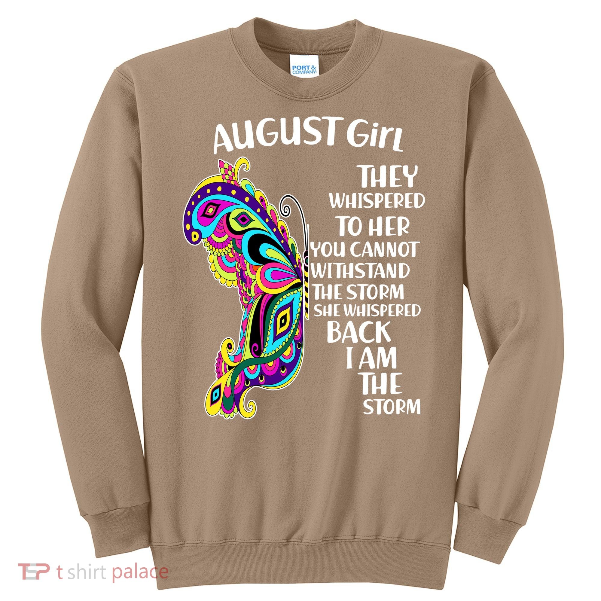 Cute Funny August Girl Paisley Butterfly Sweatshirt