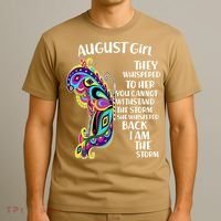 Cute Funny August Girl Paisley Butterfly T-Shirt thumb 3