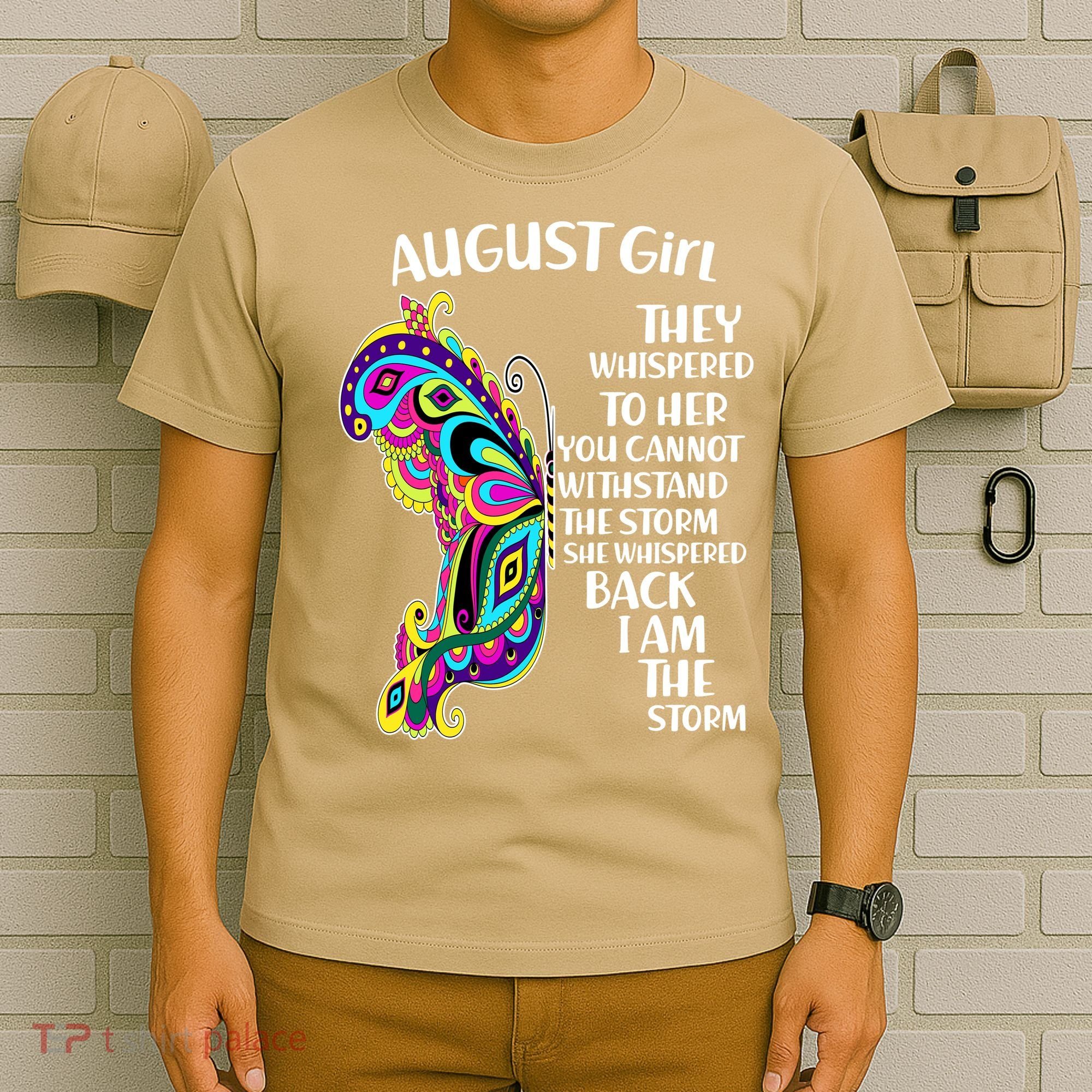 Cute Funny August Girl Paisley Butterfly T-Shirt