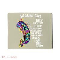 Cute Funny August Girl Paisley Butterfly Mousepad thumb 0