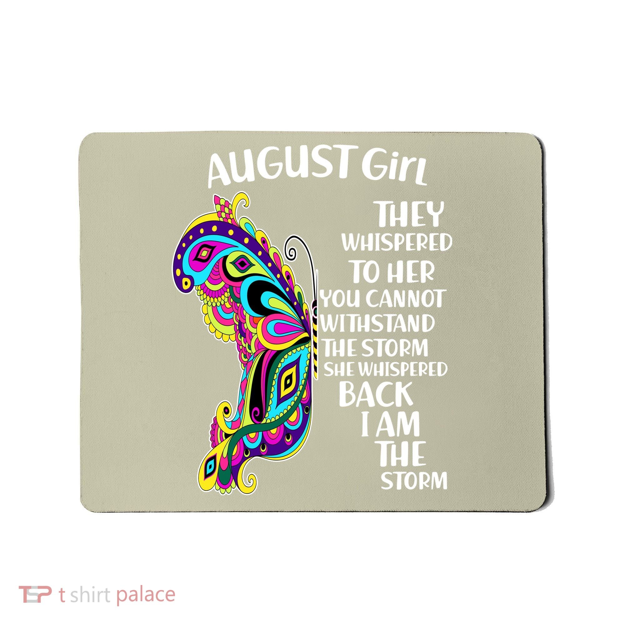 Cute Funny August Girl Paisley Butterfly Mousepad
