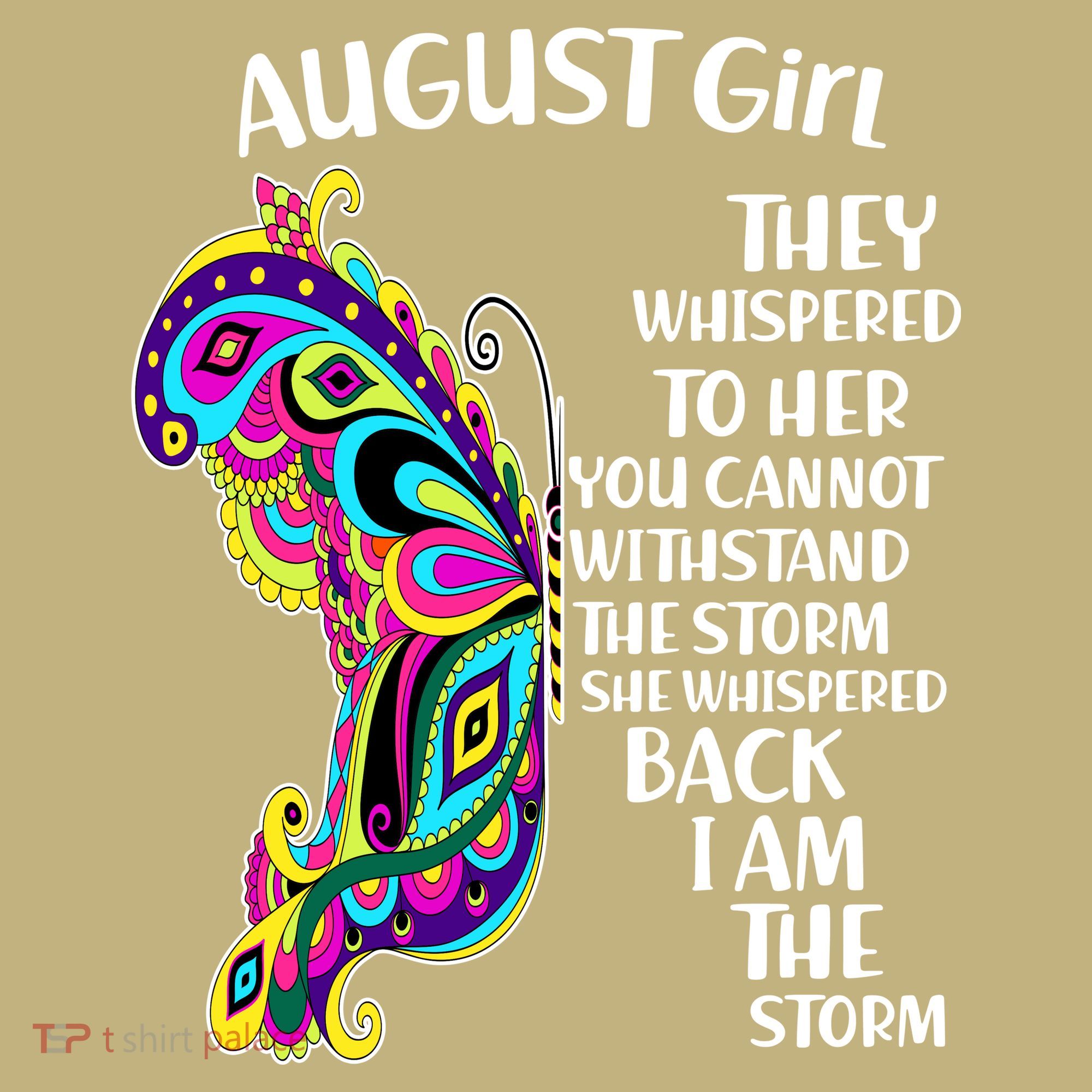 Cute Funny August Girl Paisley Butterfly Mousepad