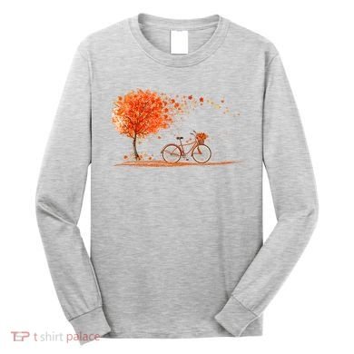 Classic Fall Autumn Season Bicycle Long Sleeve Shirt