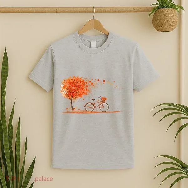 Classic Fall Autumn Season Bicycle T-Shirt