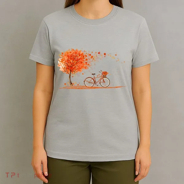 Classic Fall Autumn Season Bicycle T-Shirt