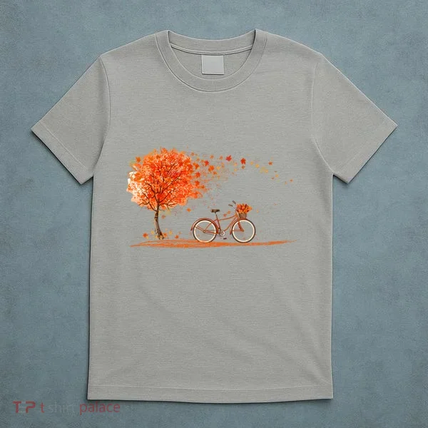 Classic Fall Autumn Season Bicycle T-Shirt