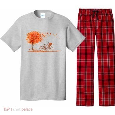 Classic Fall Autumn Season Bicycle Pajama Set