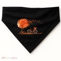 Classic Fall Autumn Season Bicycle USA-Made Doggie Bandana thumb 0