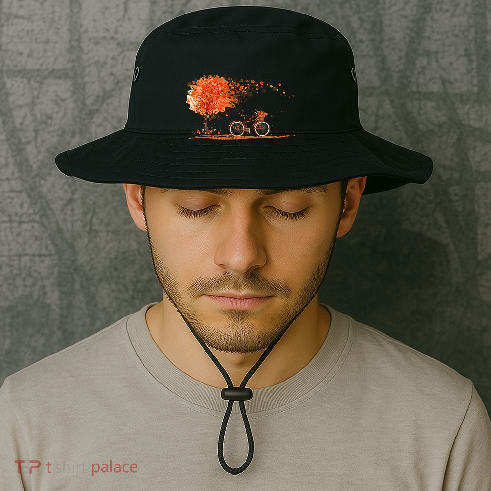 Classic Fall Autumn Season Bicycle Bucket Hat
