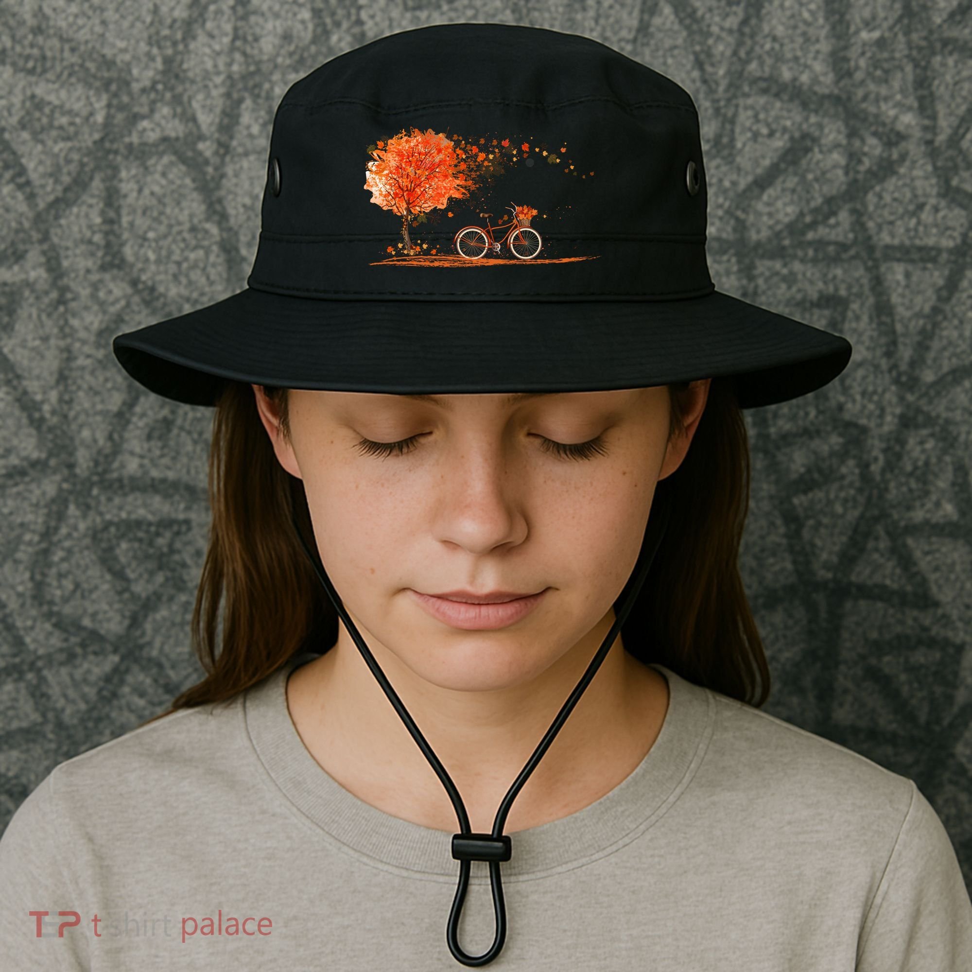 Classic Fall Autumn Season Bicycle Bucket Hat