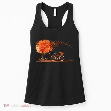 Classic Fall Autumn Season Bicycle Women's Tank Top