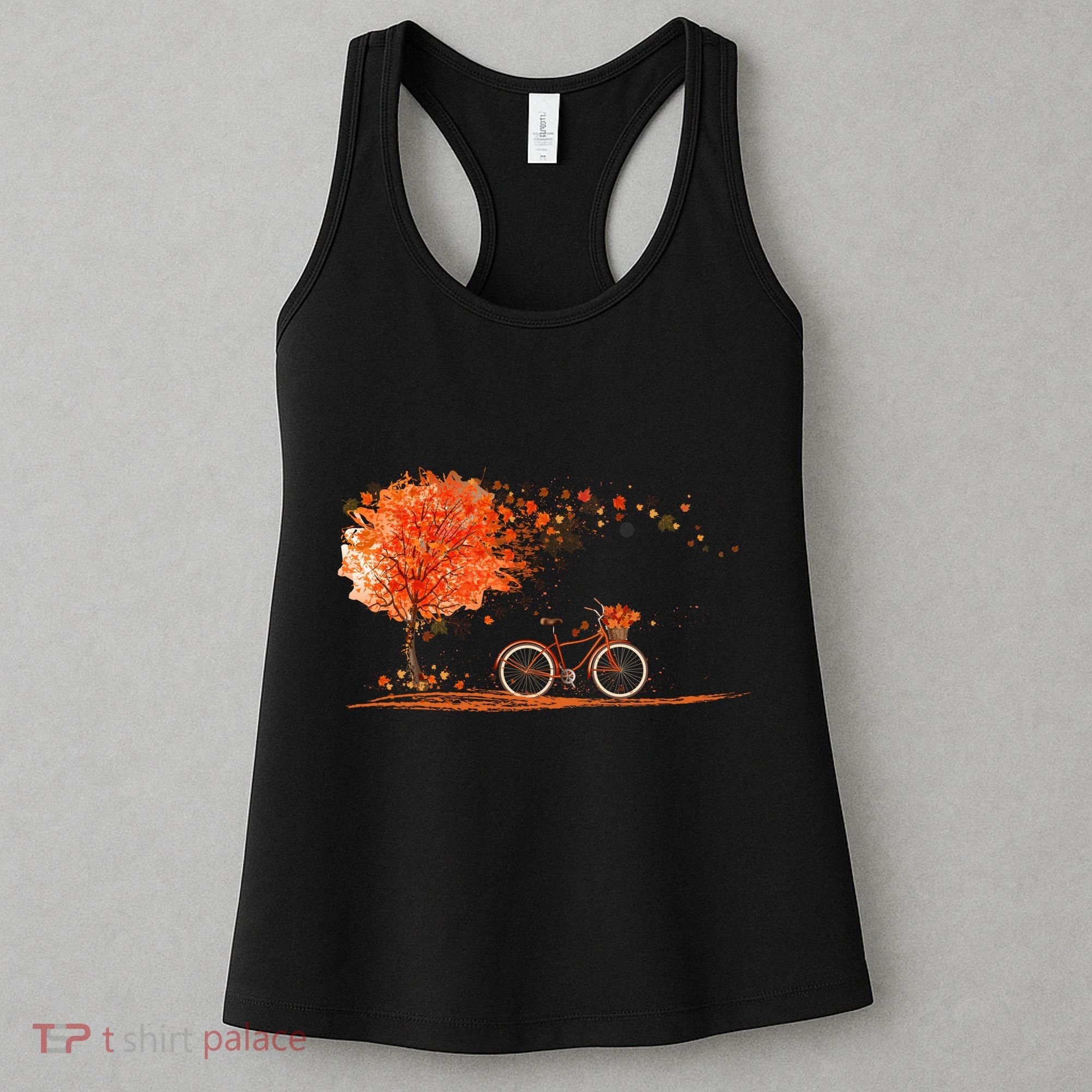 Classic Fall Autumn Season Bicycle Women's Tank Top
