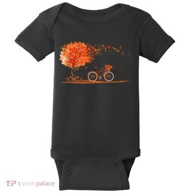 Classic Fall Autumn Season Bicycle Baby Bodysuit