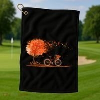 Classic Fall Autumn Season Bicycle Golf Towel thumb 1