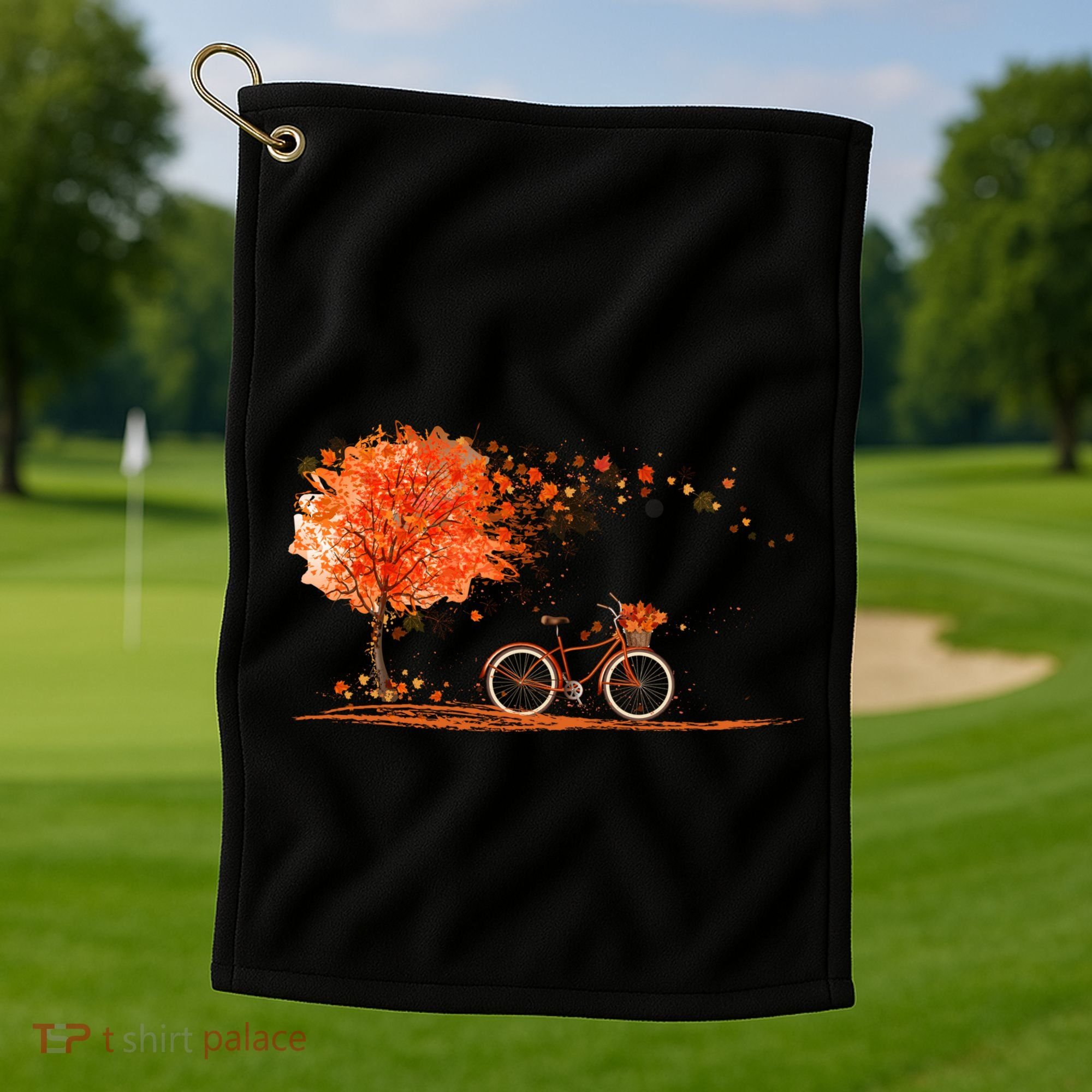 Classic Fall Autumn Season Bicycle Golf Towel