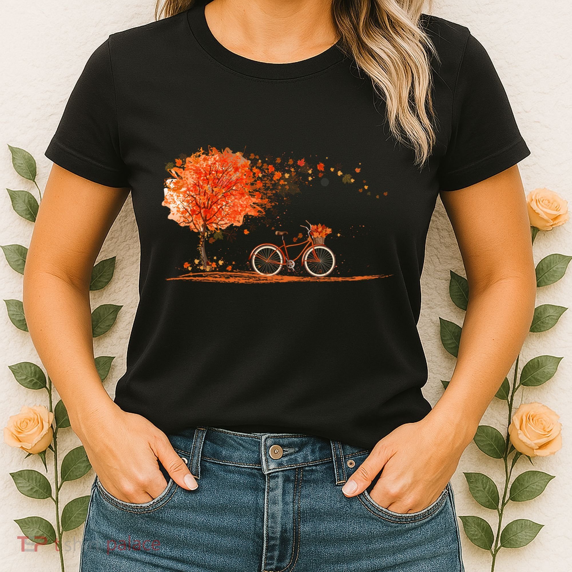 Classic Fall Autumn Season Bicycle Women's T-Shirt