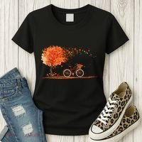 Classic Fall Autumn Season Bicycle Women's T-Shirt thumb 3