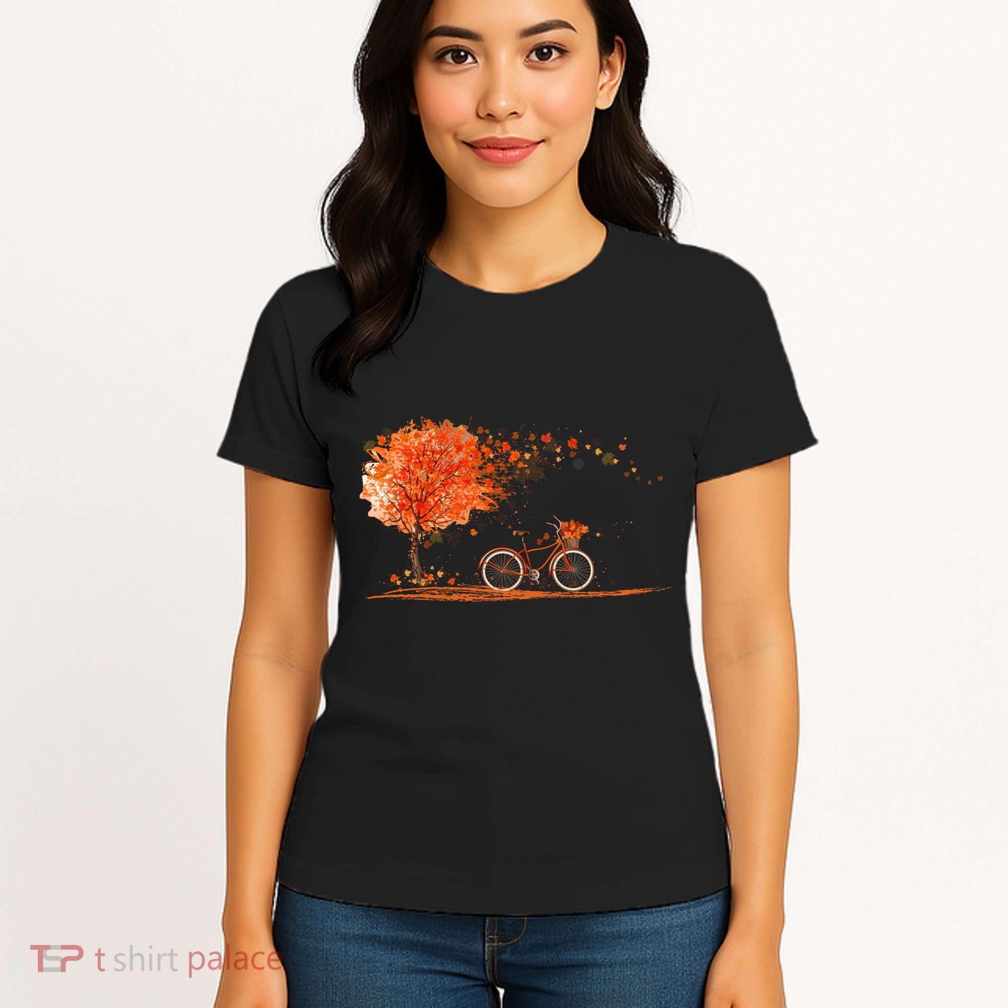 Classic Fall Autumn Season Bicycle Women's T-Shirt