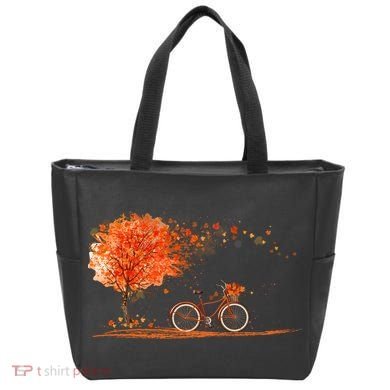 Classic Fall Autumn Season Bicycle Tote Bag