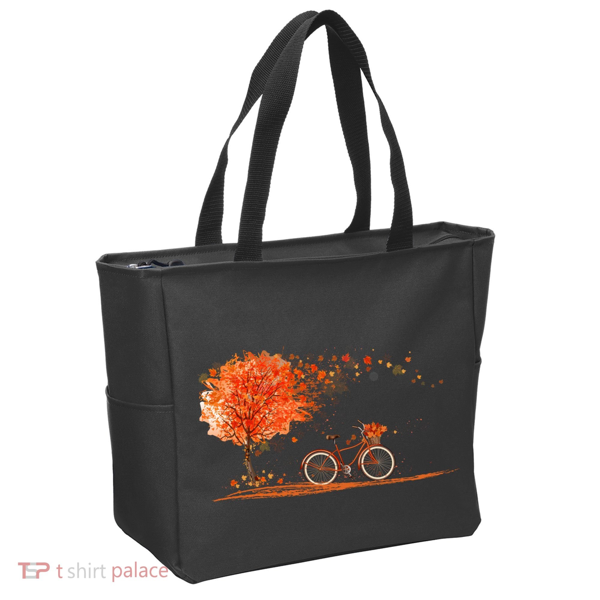 Classic Fall Autumn Season Bicycle Tote Bag
