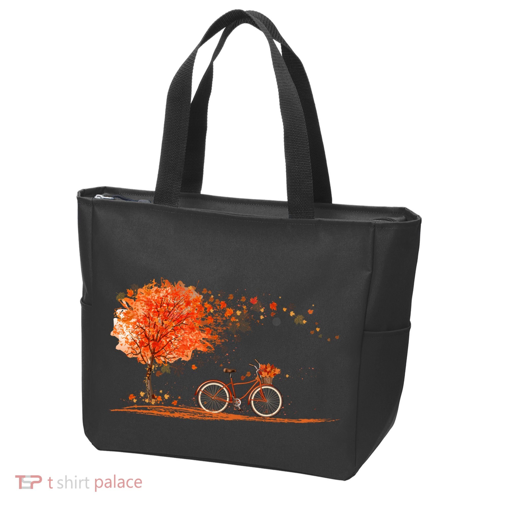 Classic Fall Autumn Season Bicycle Tote Bag