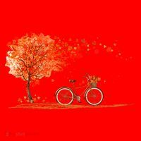 Classic Fall Autumn Season Bicycle Santa Hat thumb 1