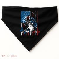 Cool Fishing American Flag Usa Fish Lover USA-Made Doggie Bandana thumb 0