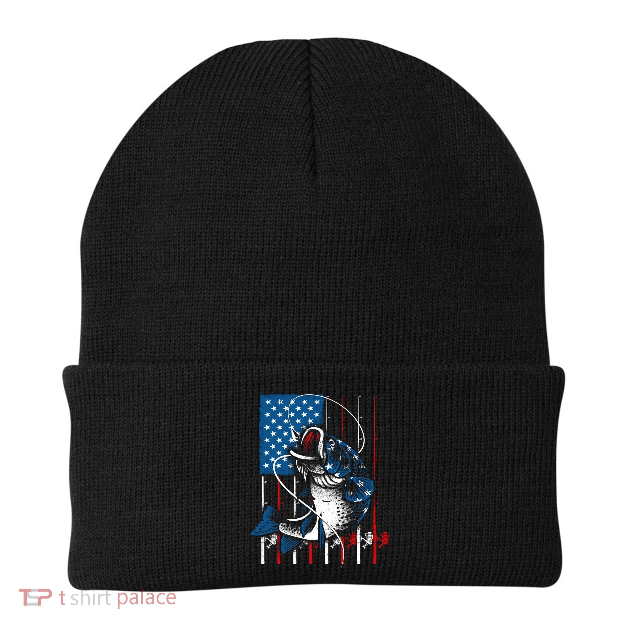 Cool Fishing American Flag Usa Fish Lover Beanie