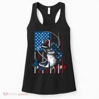 Cool Fishing American Flag Usa Fish Lover Women's Tank Top thumb 0