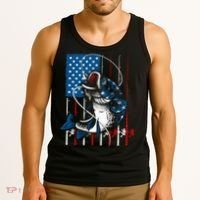 Cool Fishing American Flag Usa Fish Lover Tank Top thumb 3