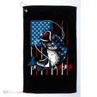Cool Fishing American Flag Usa Fish Lover Golf Towel thumb 0