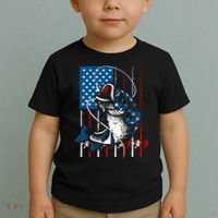 Cool Fishing American Flag Usa Fish Lover Toddler T-Shirt thumb 2