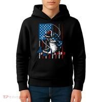 Cool Fishing American Flag Usa Fish Lover Kids Hoodie thumb 4