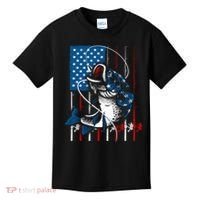 Cool Fishing American Flag Usa Fish Lover Kids T-Shirt thumb 0