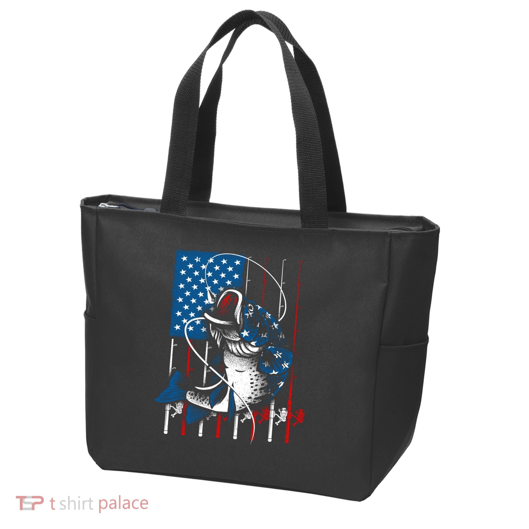 Cool Fishing American Flag Usa Fish Lover Tote Bag