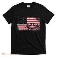 Crab Fisherman American Flag 4th of July Crabbing T-Shirt thumb 0