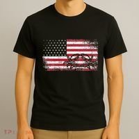 Crab Fisherman American Flag 4th of July Crabbing T-Shirt thumb 3