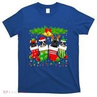 Cute French Bulldog Dog In Sock Christmas Santa Xmas Dog Cool Gift T-Shirt thumb 0
