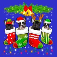 Cute French Bulldog Dog In Sock Christmas Santa Xmas Dog Cool Gift T-Shirt thumb 7