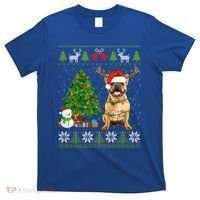 Cute French Bulldog Dog Santa Hat Ugly Xmas Lights Gift T-Shirt thumb 0