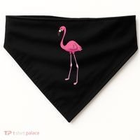 Cute Flamingo Bird Pink Flamingo USA-Made Doggie Bandana thumb 0