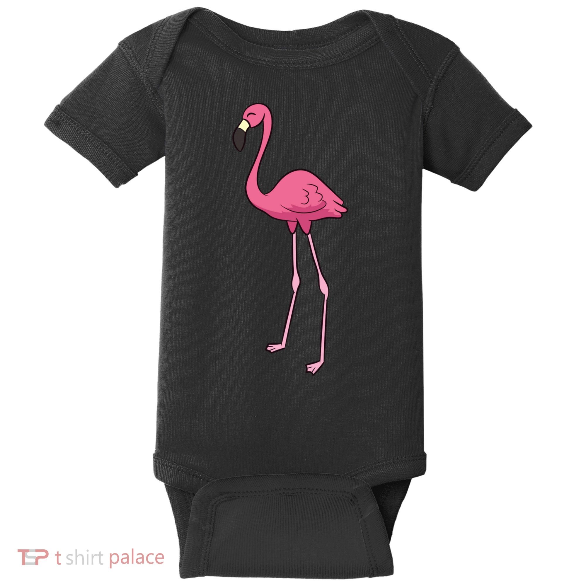 Cute Flamingo Bird Pink Flamingo Baby Bodysuit