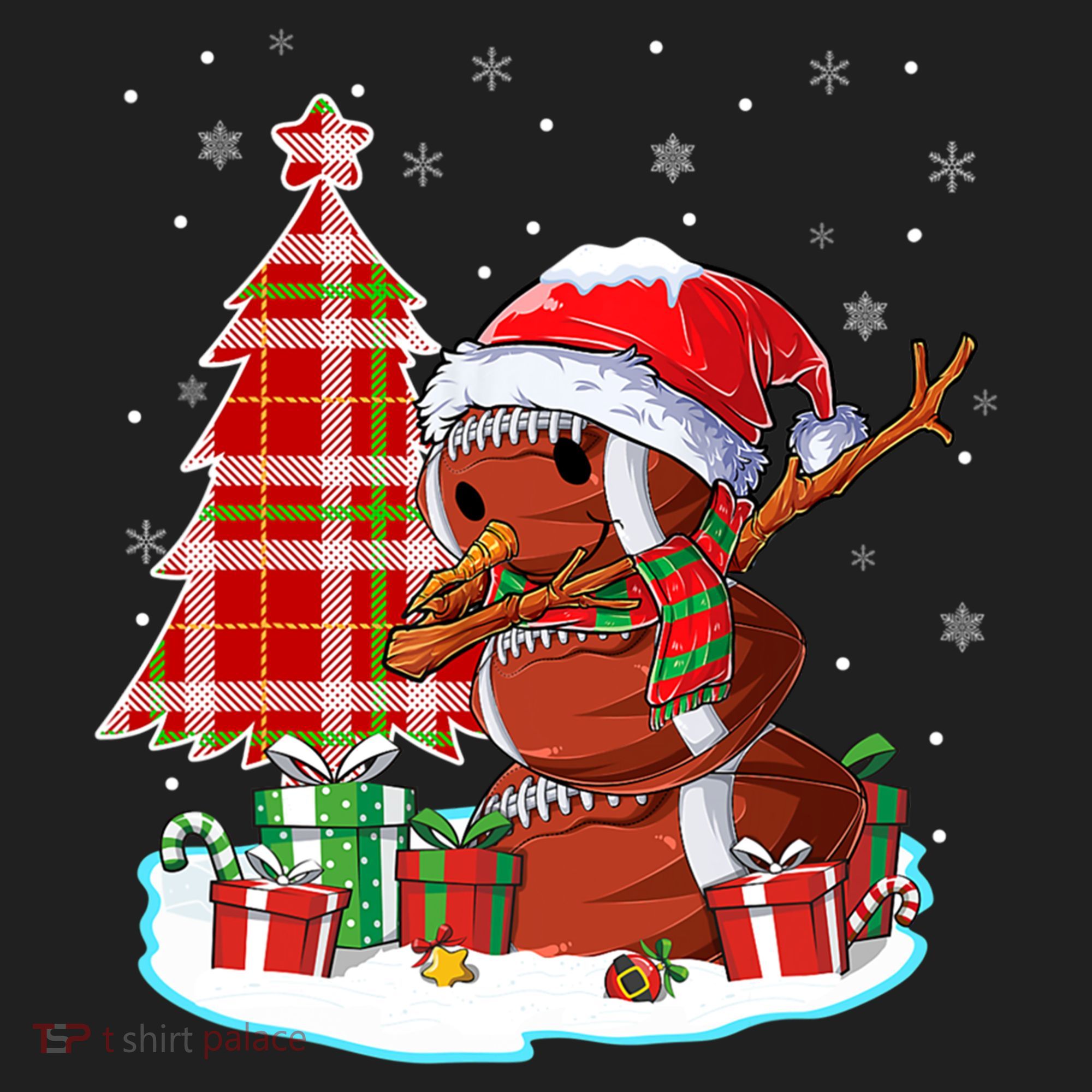 Christmas Football Ball Snow Dabbing Santa Hat Xmas Tree Great Gift Women's Sweatshirt