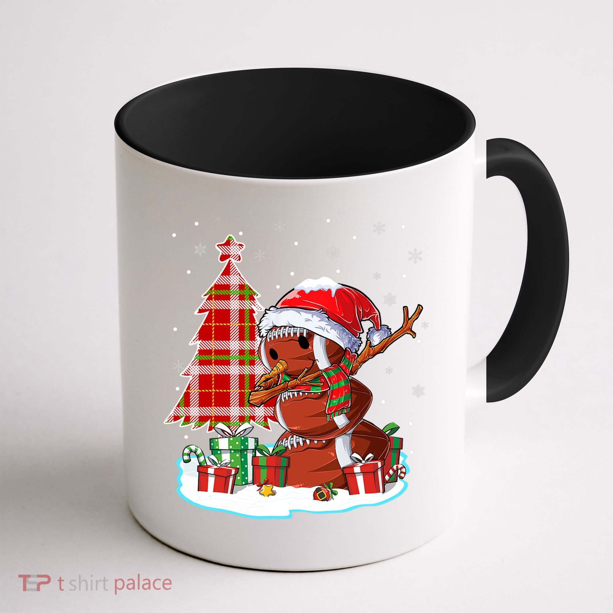 Christmas Football Ball Snow Dabbing Santa Hat Xmas Tree Great Gift Coffee Mug