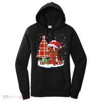 Christmas Football Ball Snow Dabbing Santa Hat Xmas Tree Great Gift Women's Hoodie thumb 0